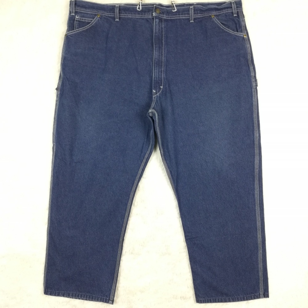 Key Mens Jeans Carpenter Blue Denim Medium Indigo Wash Workwear‎ 52x30